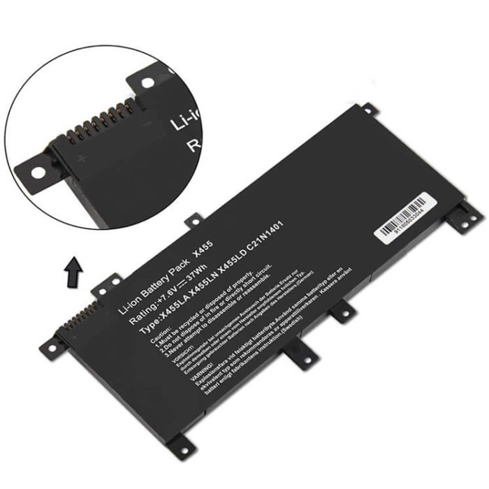 AUSU Laptop Battery C21N1401 C21PQCH PP21 7.6V 37Wh for X455 X455LA X455LD X455LN R455LD Series notebook